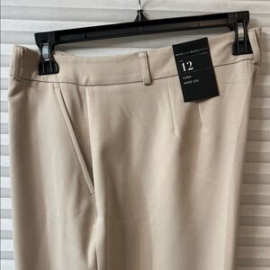 White House Black Market Beige Wide-Leg Luna Pants